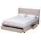 Baxton Studio Coronado MidCentury Modern Transitional Beige Fabric Queen Size 3Drawer Storage Platform Bed 224-13083-ZORO - alternate 6